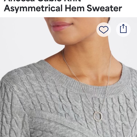 Like new! Aneesa Cable Knit Asymmetrical Hem Sweater - Picture 4 of 4